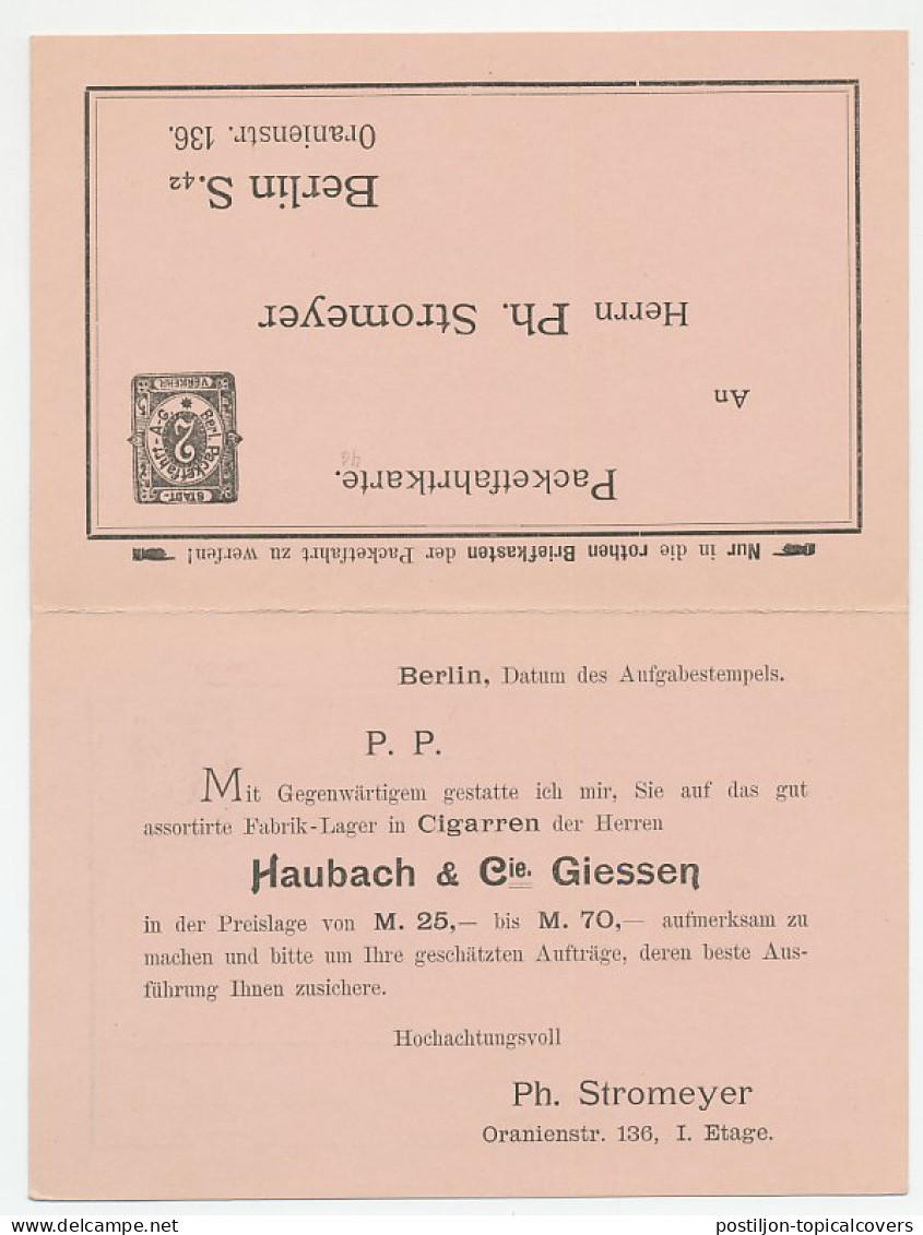 Local Mail Stationery Berlin Order Card - Cigar -  - Tabak