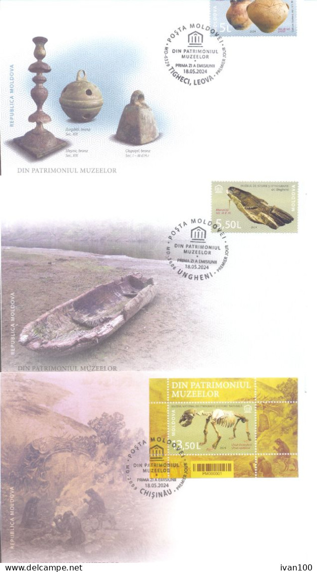 2024. Moldova,  Treasures From The Museums Patrimony,  2v + S/s + 2 Sheetlets + 3 FDC, Mint/** - Moldavie