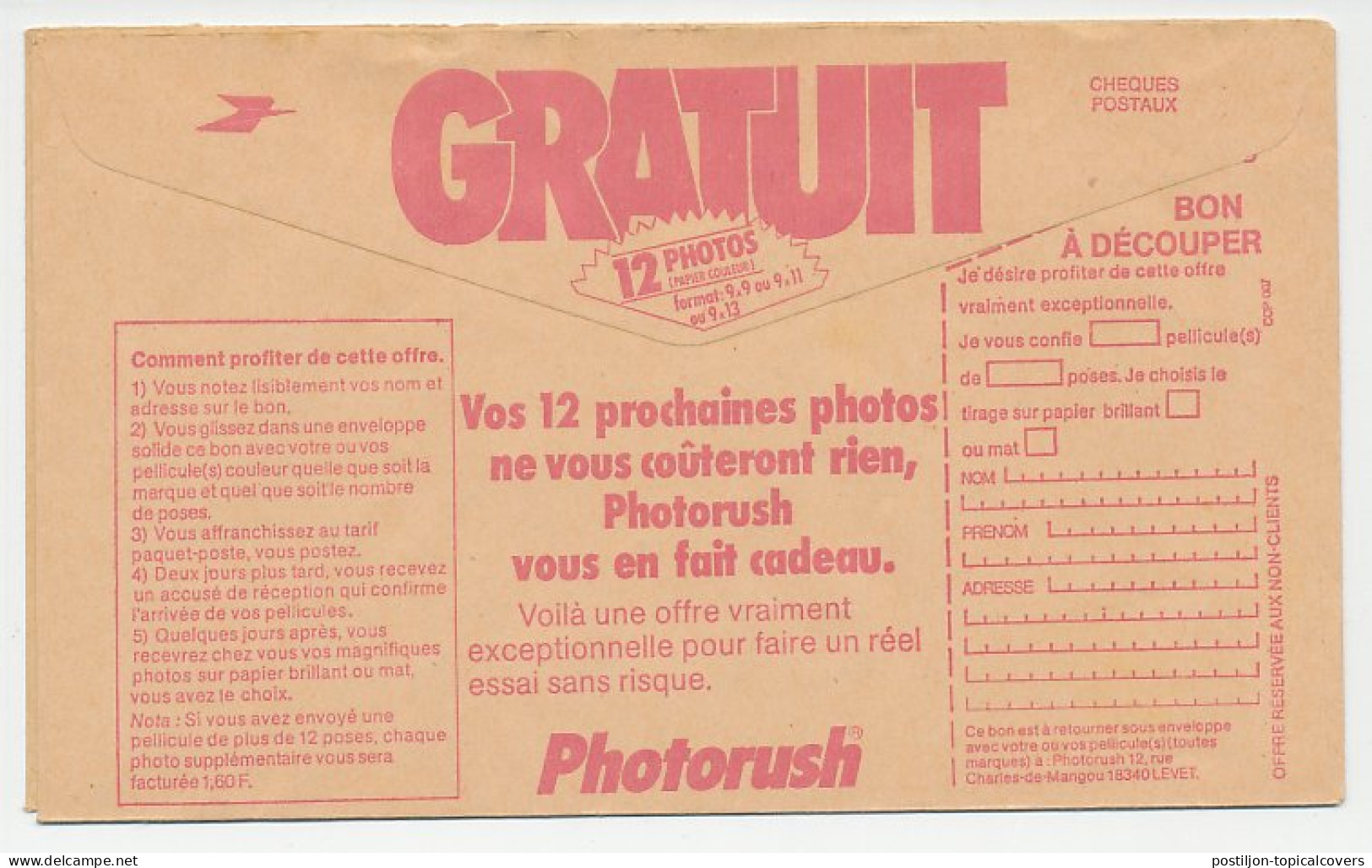 Postal Cheque Cover France Photo Print - For Free - Fotografie