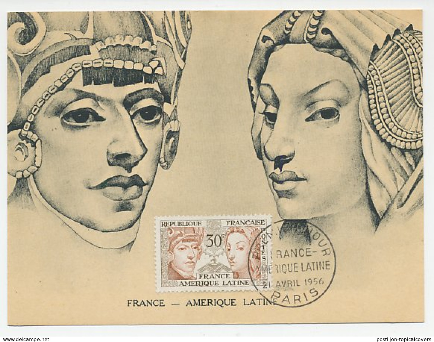 Maximum Card France 1956 Latin America - Costumes