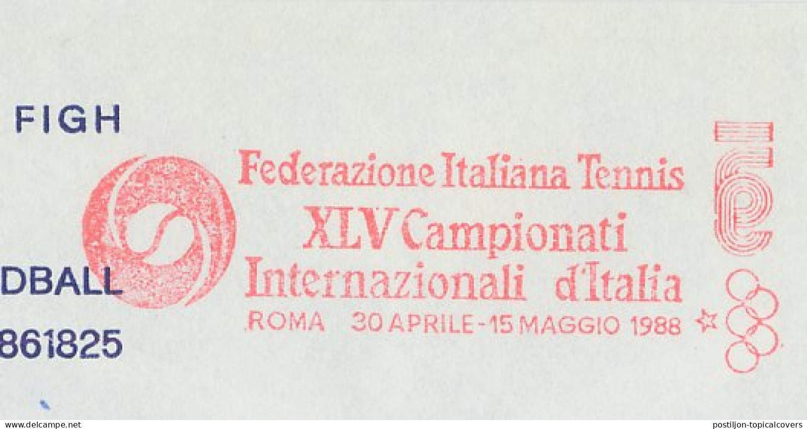 Meter Cover Italy 1988 International Tennis Championships - Autres & Non Classés