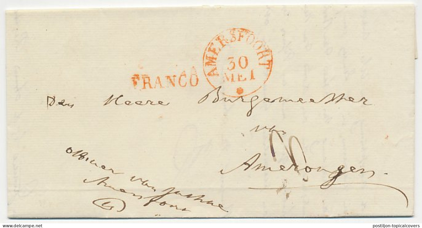 Amersfoort - Amerongen 1842 - FRANCO - ...-1852 Préphilatélie