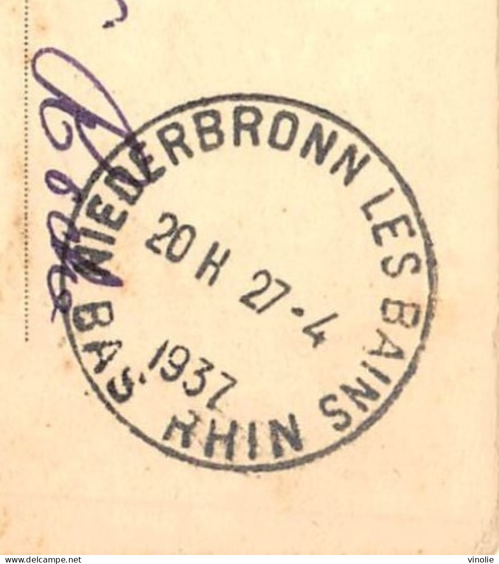 P-24-Mi-Is-2102 :  NIEDERBRONN-LES-BAINS. MAIRIE ET RUE WILSON. TRES BELLE OBLITERATION  27 AVRIL 1937 - Niederbronn Les Bains