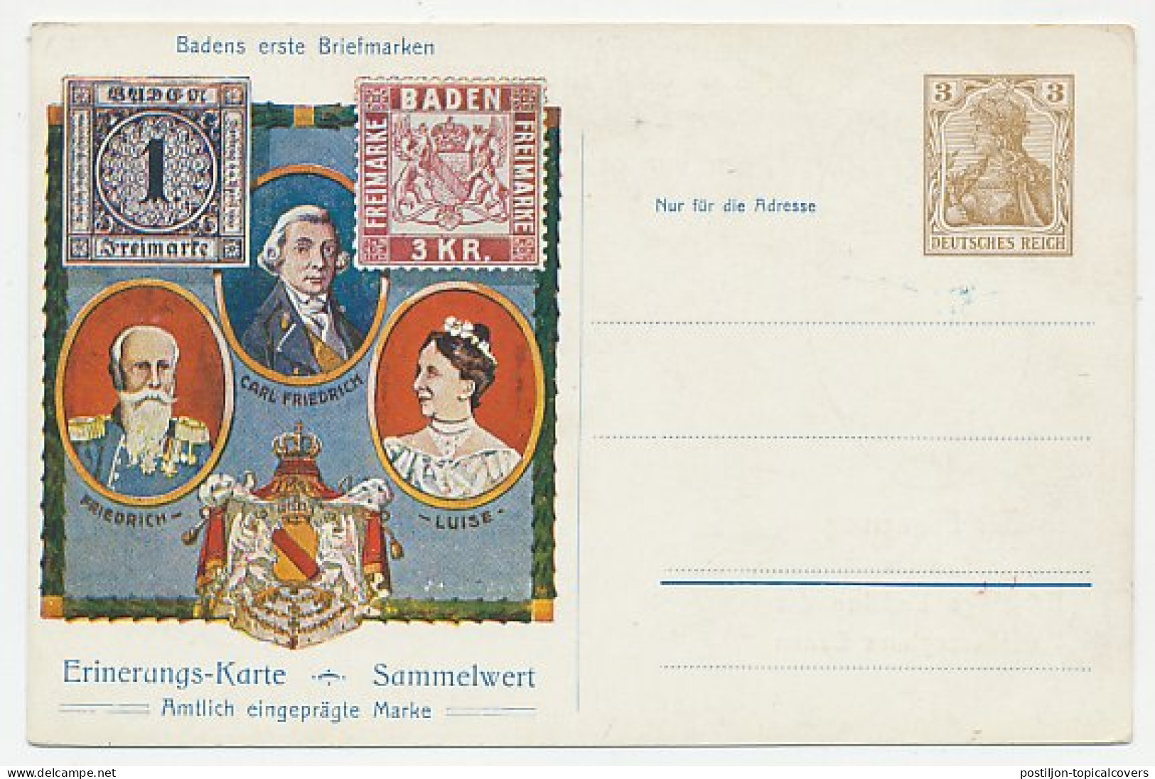 Postal Stationery Germany 1906 100th Anniversary Grand Duchy Of Baden - Stamps - Other & Unclassified