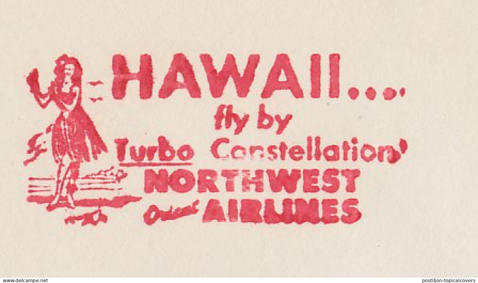 Meter Cover USA 1953 Hawaiian Hula Dance - Northwest Airlines - Tanz