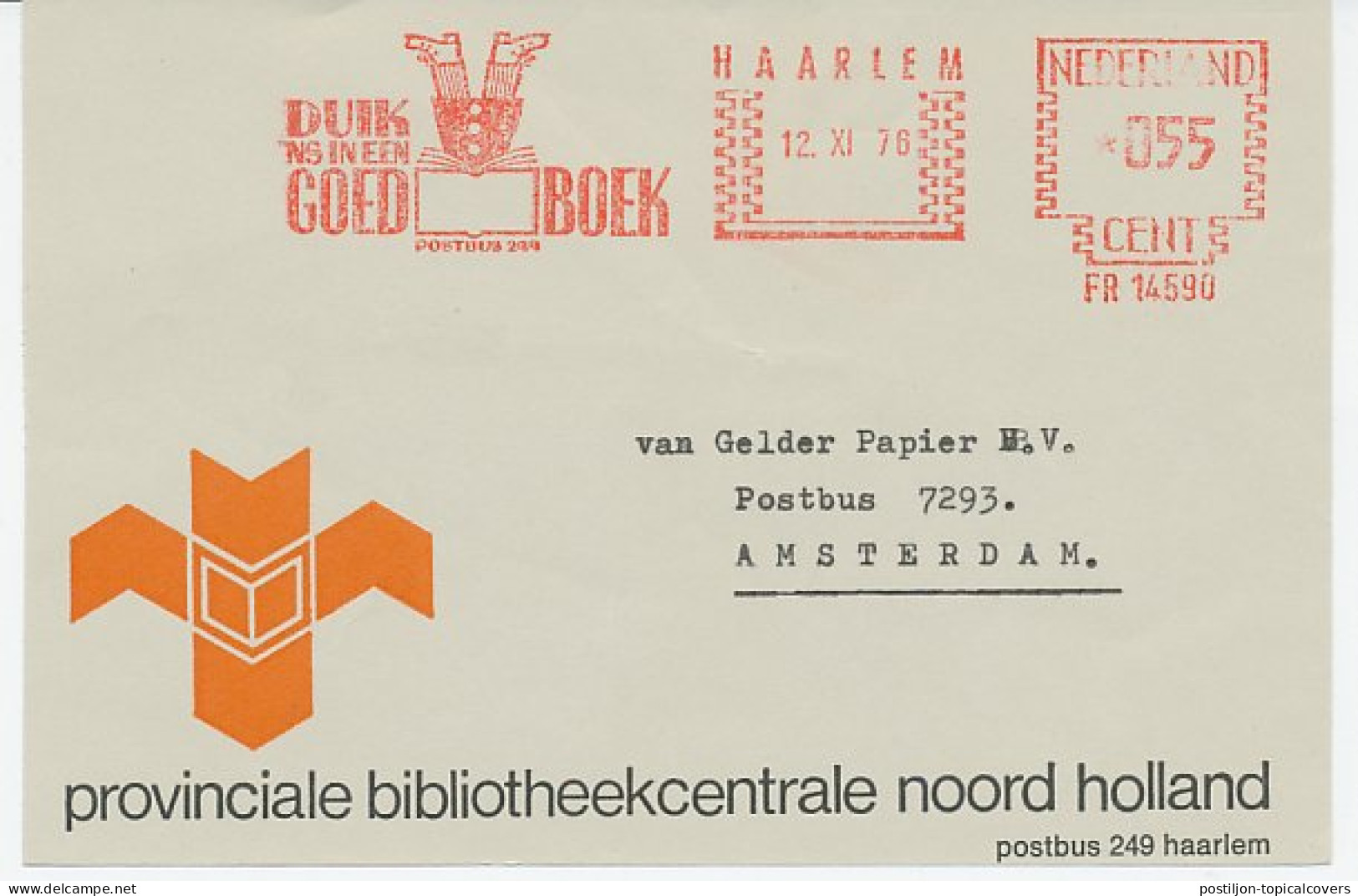 Meter Cover Front Netherlands 1976 Dive Into A Good Book - Ohne Zuordnung