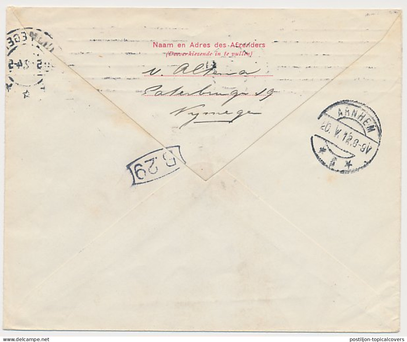 Envelop G. 18 A Nijmegen - Arnhem 1912 - Entiers Postaux