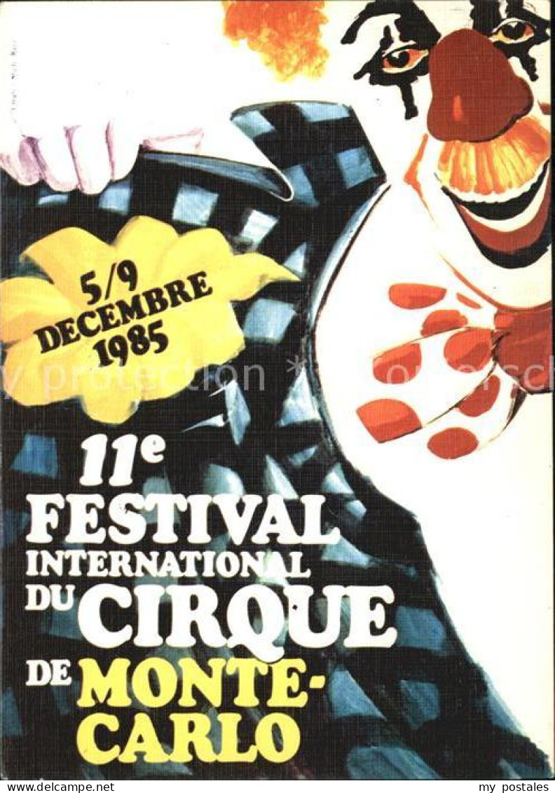 72580042 Monte-Carlo 11e Festival Du Cirque De Monte Carlo Plakat Monte-Carlo - Other & Unclassified