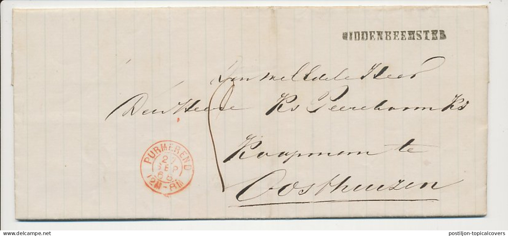 Naamstempel Middenbeemster 1868 - Lettres & Documents