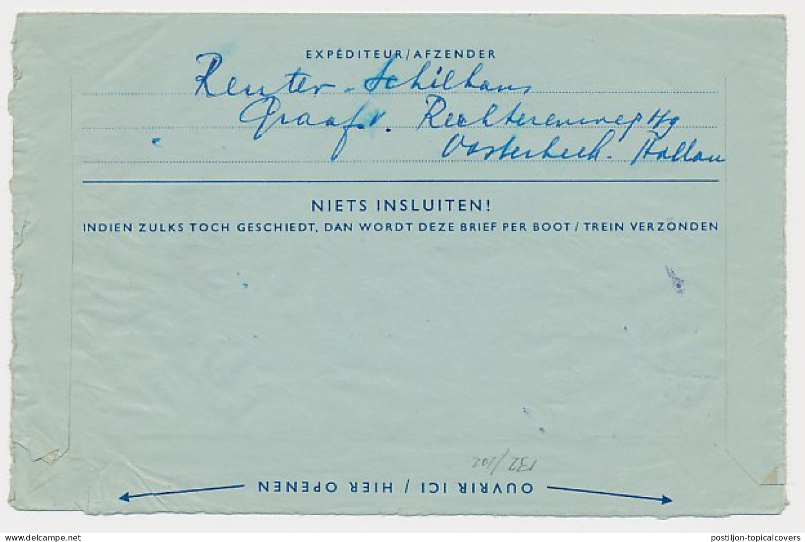 Luchtpostblad G. 10 Oosterbeek - Konigswinter Duitsland 1959 - Entiers Postaux