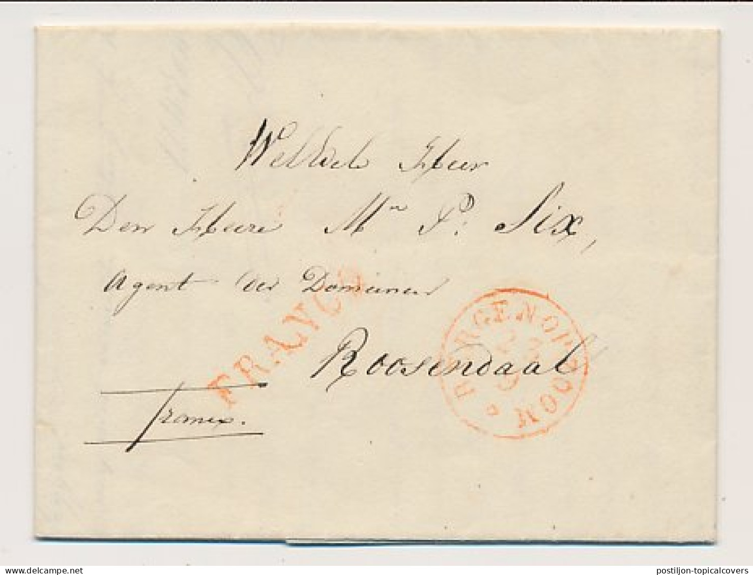 Bergen Op Zoom - Roosendaal 1840 - Franco - ...-1852 Precursori