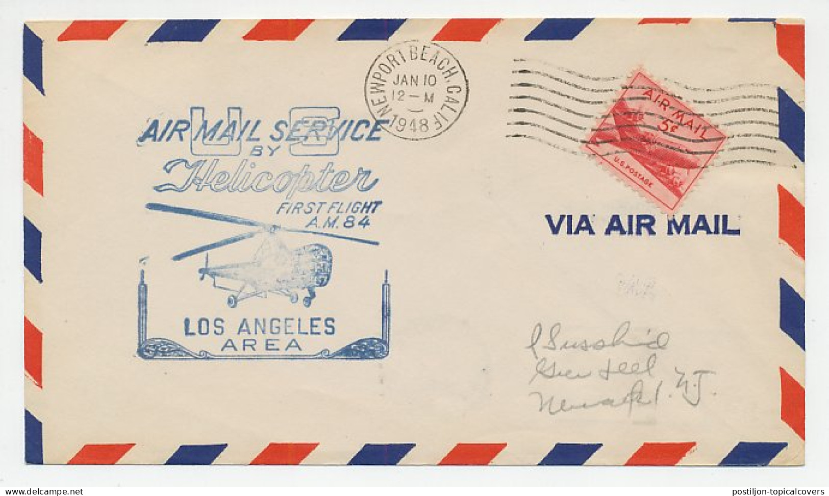 Cover / Postmark USA 1948 Helicopter Mail - Autres & Non Classés