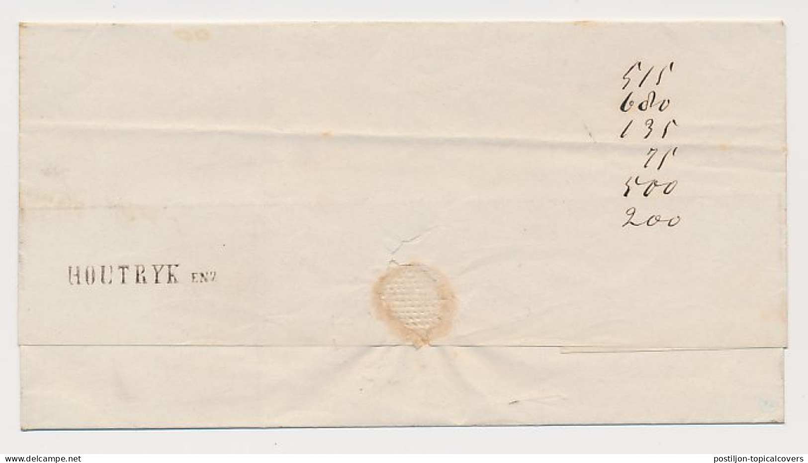 Houtryk Enz - Haarlem 1856 - Gebroken Ringstempel - Covers & Documents