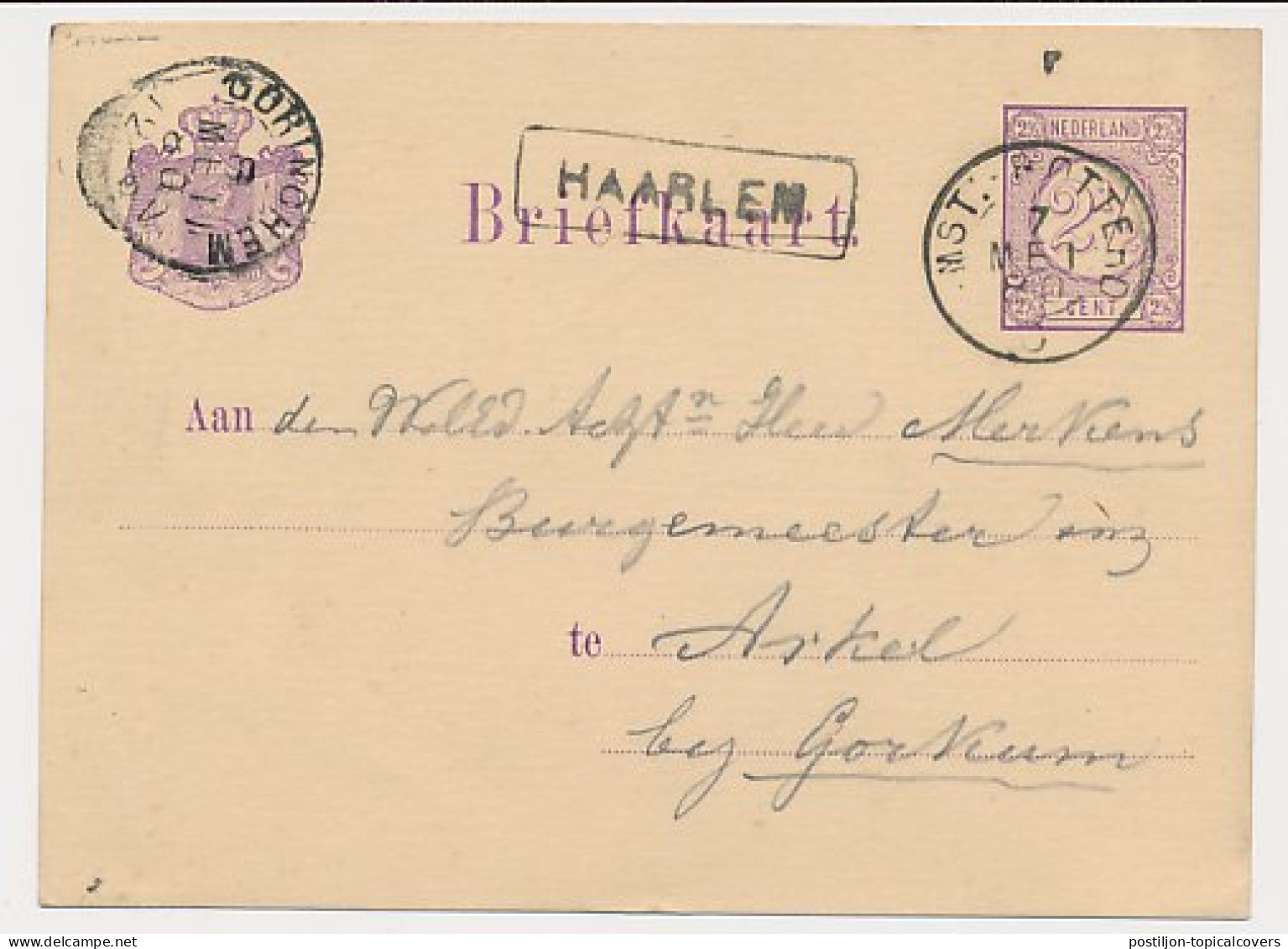 Trein Haltestempel Haarlem 1880 - Lettres & Documents