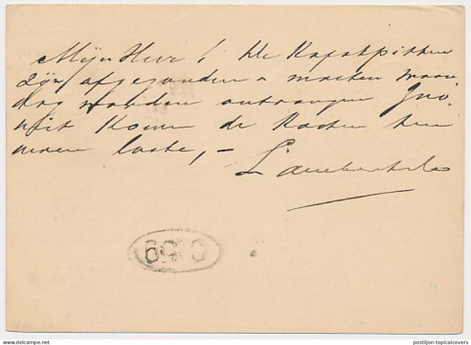 Trein Haltestempel Hilversum 1879 - Briefe U. Dokumente