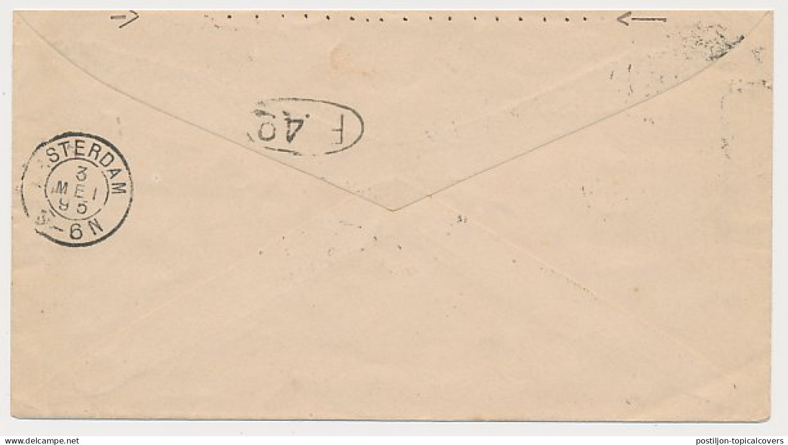 Envelop G. 5 C Breda - Amsterdam 1895 - Entiers Postaux