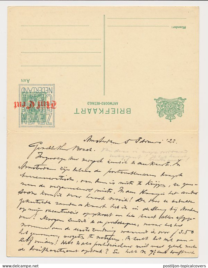 Briefkaart G. 148 Amsterdam - Epe 1922 - Postal Stationery