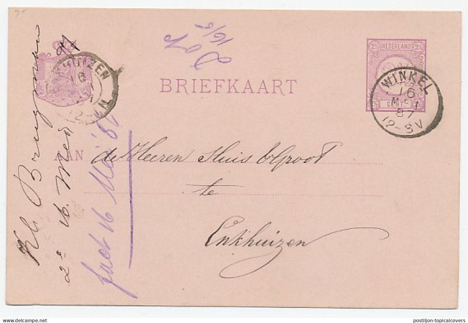 Kleinrondstempel Winkel 1887 - Unclassified