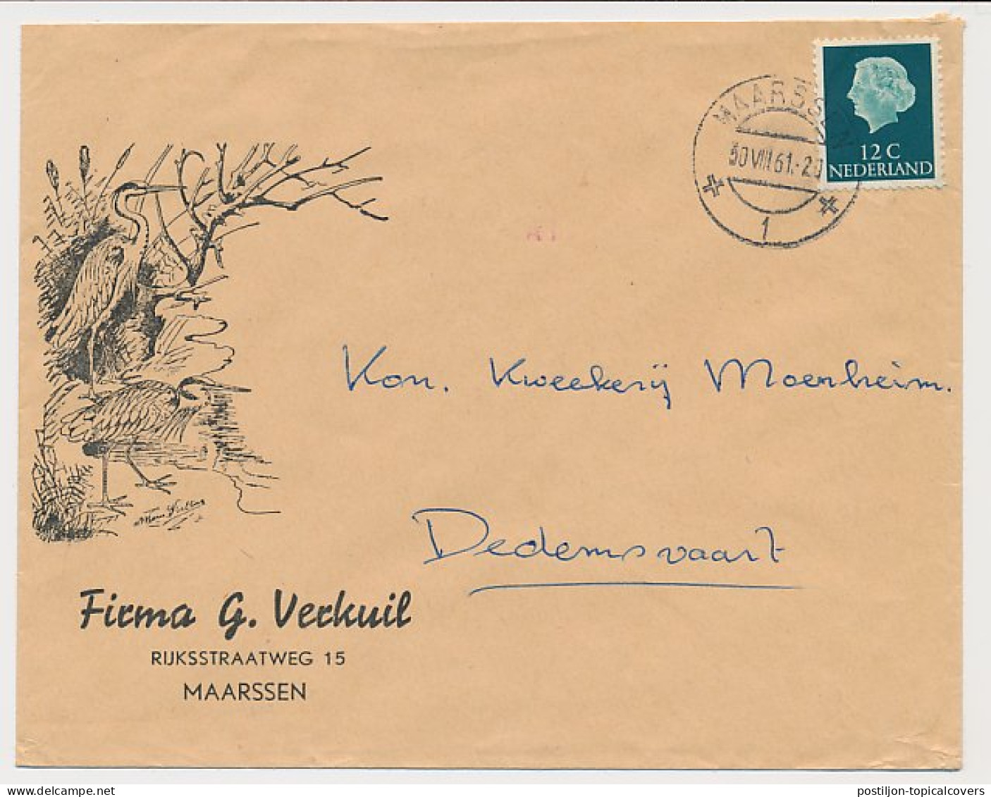 Firma Envelop Maarssen 1961 - Reigers - Unclassified