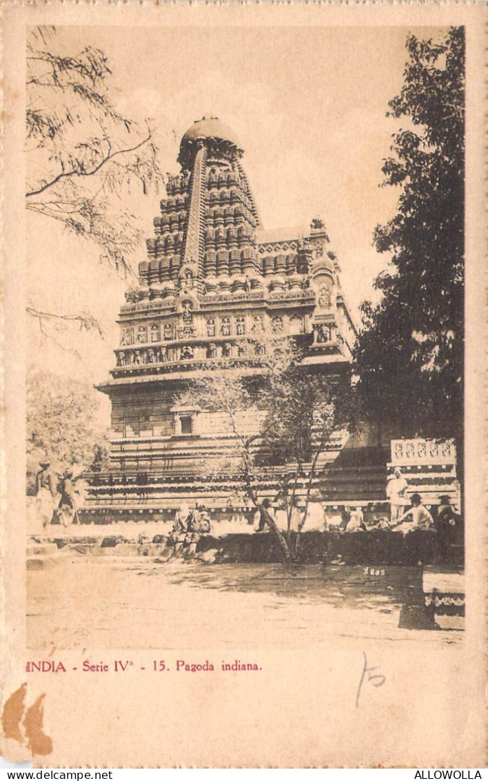 27017 " INDIA-PAGODA INDIANA " ANIMATA-VERA FOTO-CART. POST. NON SPED. - Indien