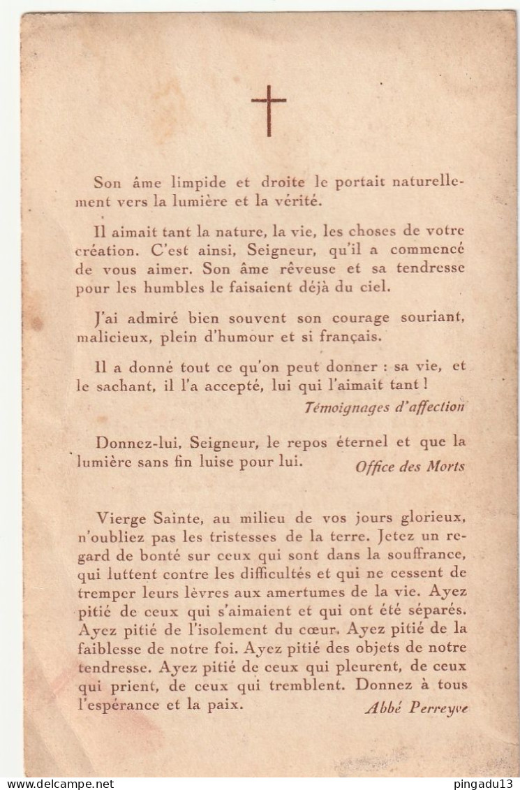 Fixe WW2 Avis De Décès Bernard Lenoel 5 E Rgt Génie - 1939-45