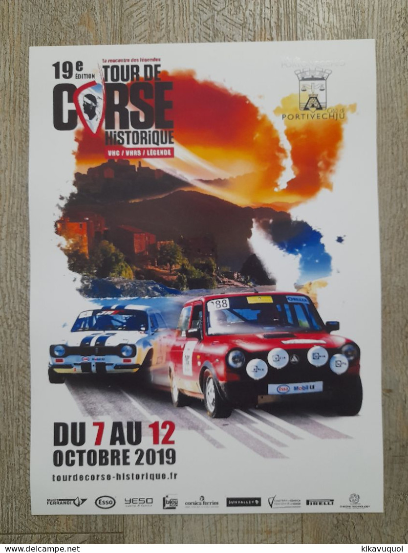 COURSE AUTOMOBILE - TOUR DE CORSE 2019 - AFFICHE POSTER - Voitures