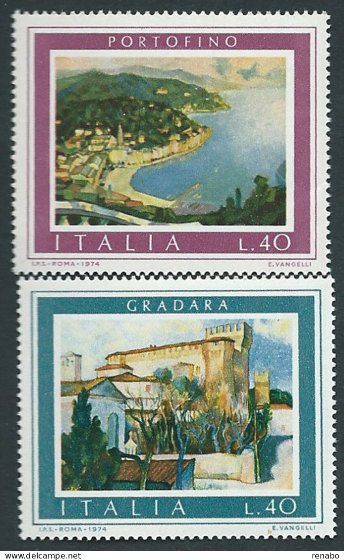 Italia, Italy, Italien, Italie 1974; Turistica, Serie Completa : Portofino + Gradara. New. - Autres & Non Classés