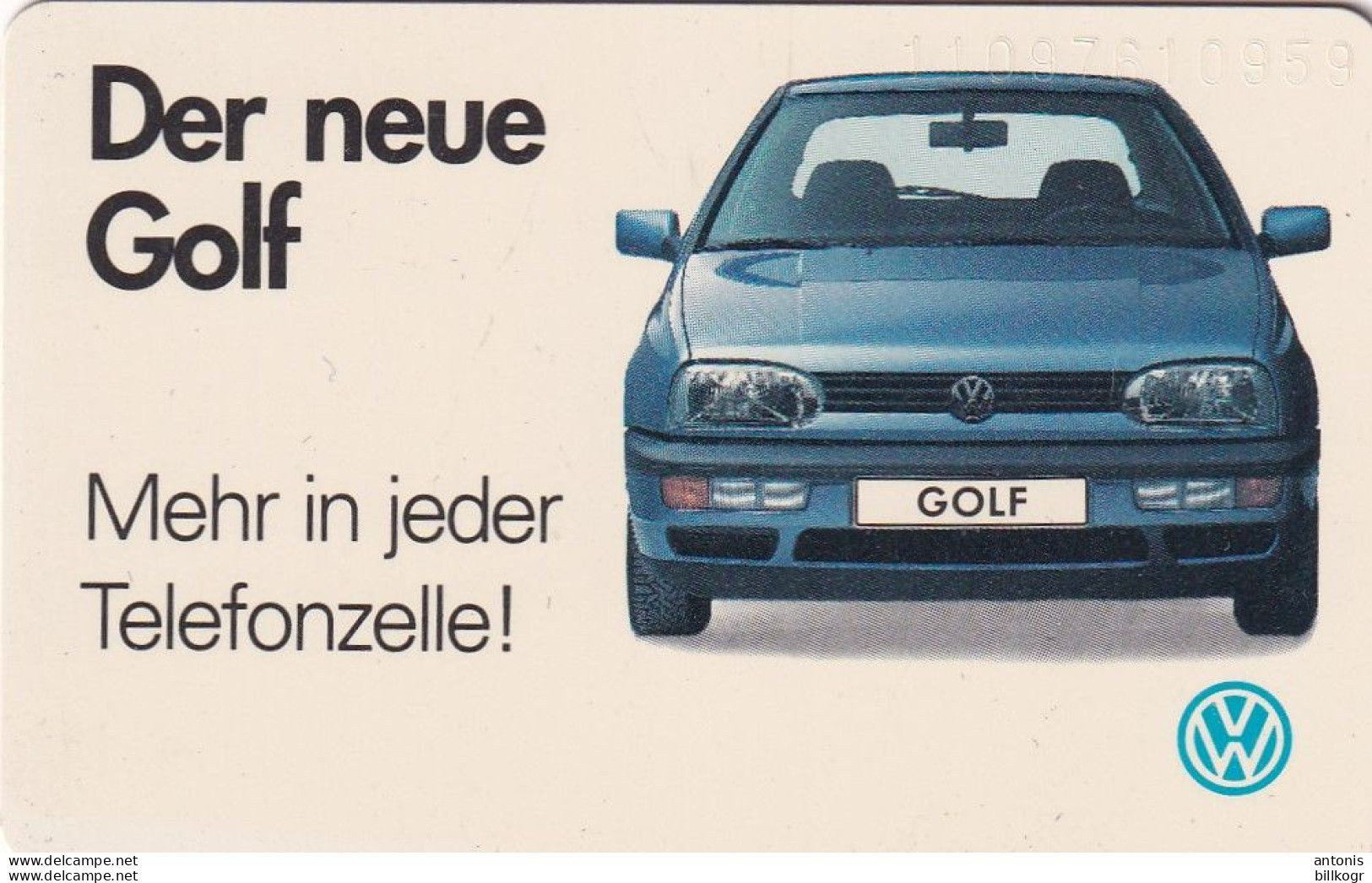 GERMANY(chip) - VW Golf(K 480), Tirage 21000, 10/91, Mint - O-Serie : Serie Clienti Esclusi Dal Servizio Delle Collezioni