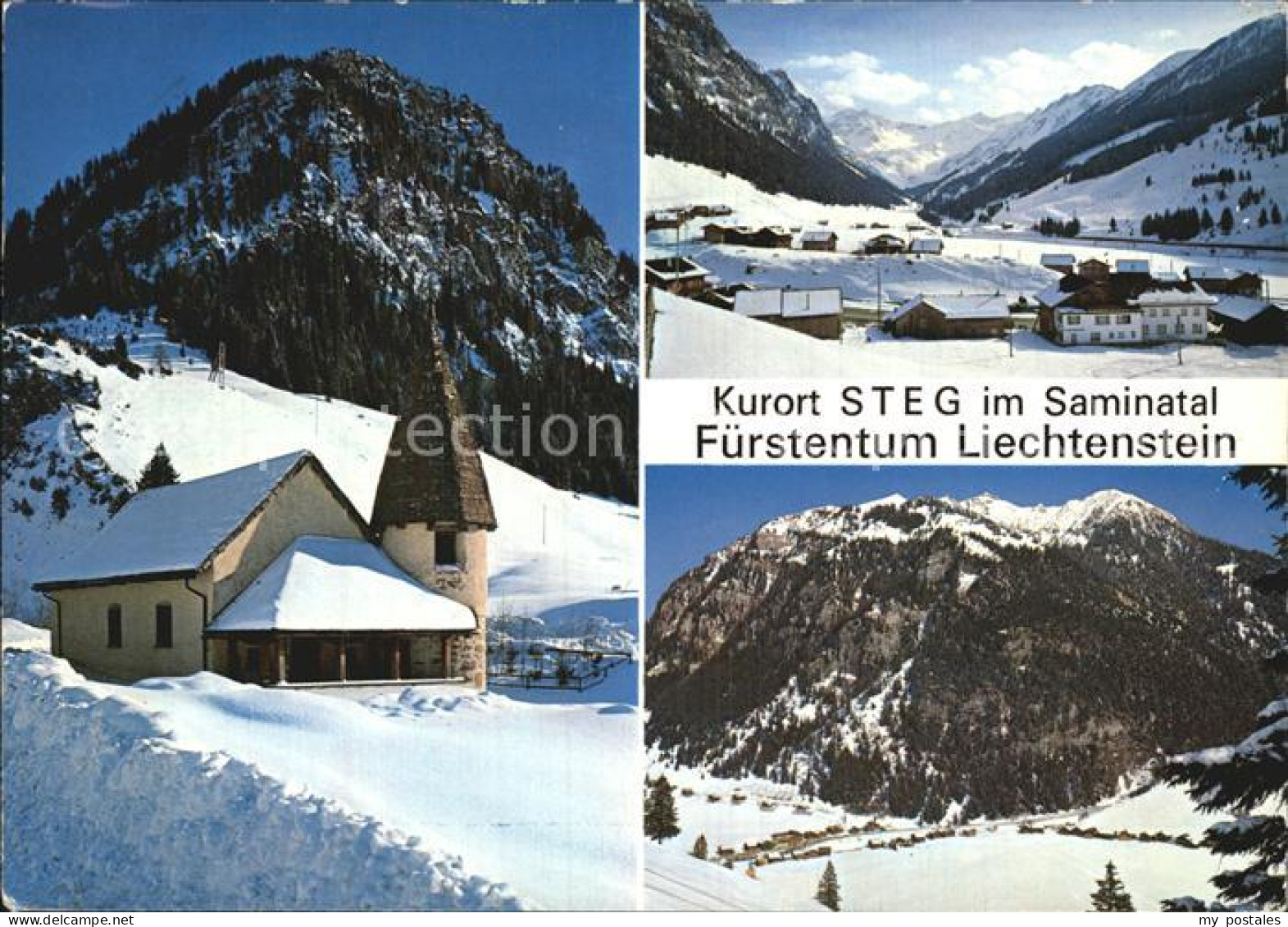 72579469 Steg Liechtenstein Panorama Saminatal Kapelle Alpen Steg Liechtenstein - Liechtenstein