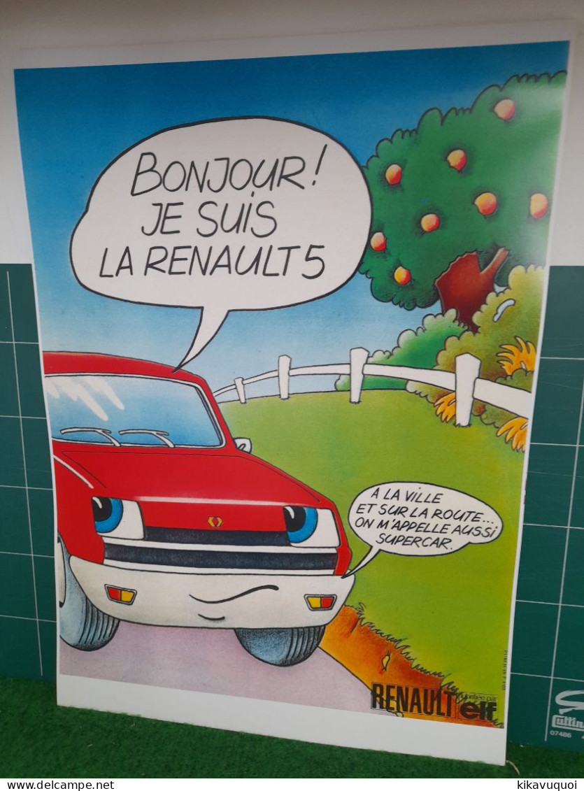 RENAULT 5 - R5 ROUGE - AFFICHE POSTER - KFZ