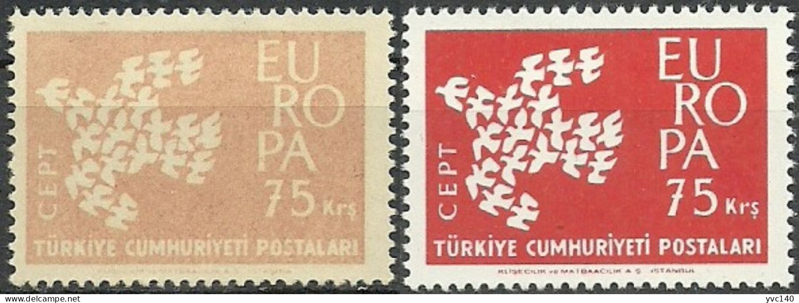 Turkey; 1961 Europa CEPT 75 K. "Abklatsch Print" - Neufs