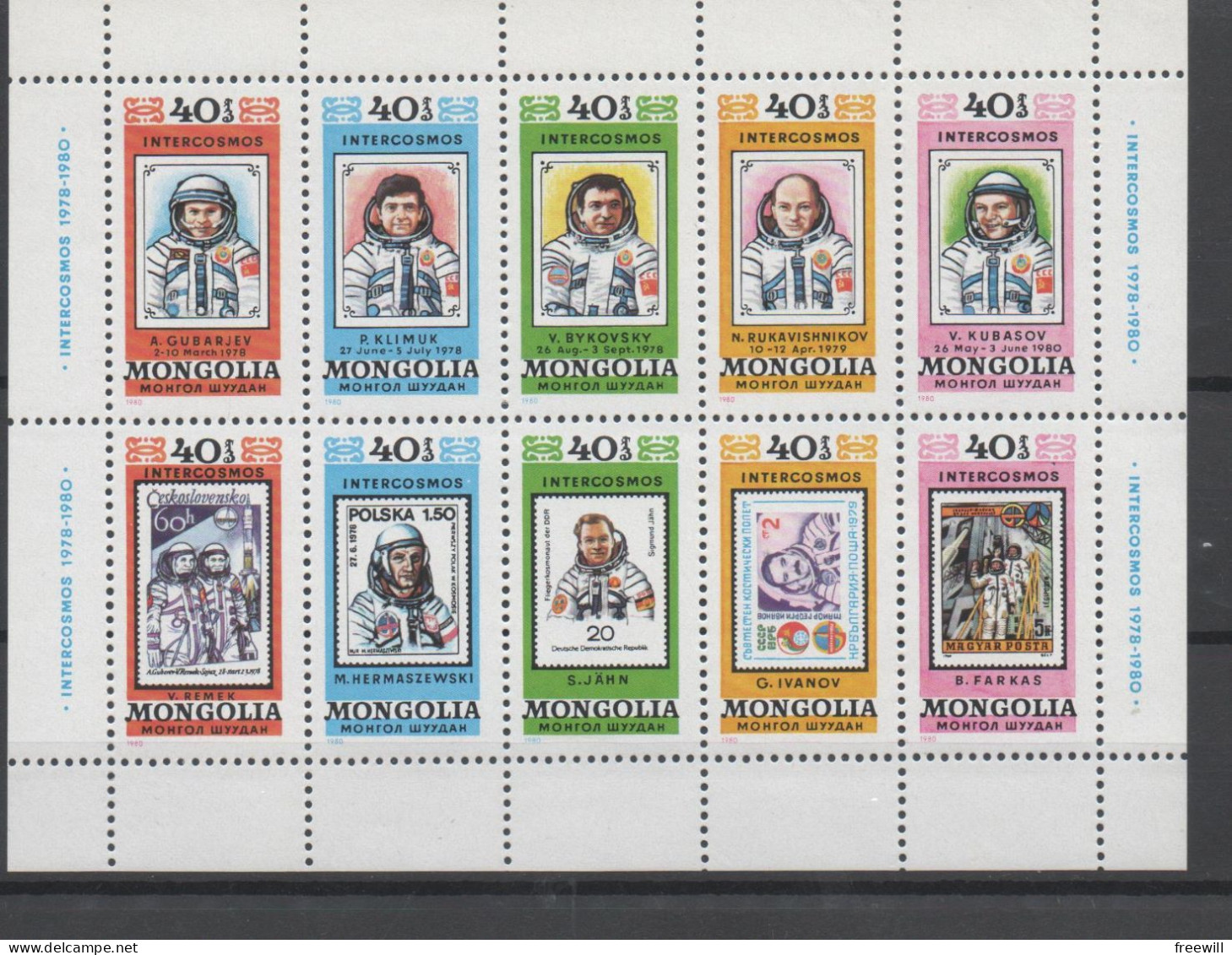 Mongolie Programme Interkosmos : 1980 XXX - Mongolei