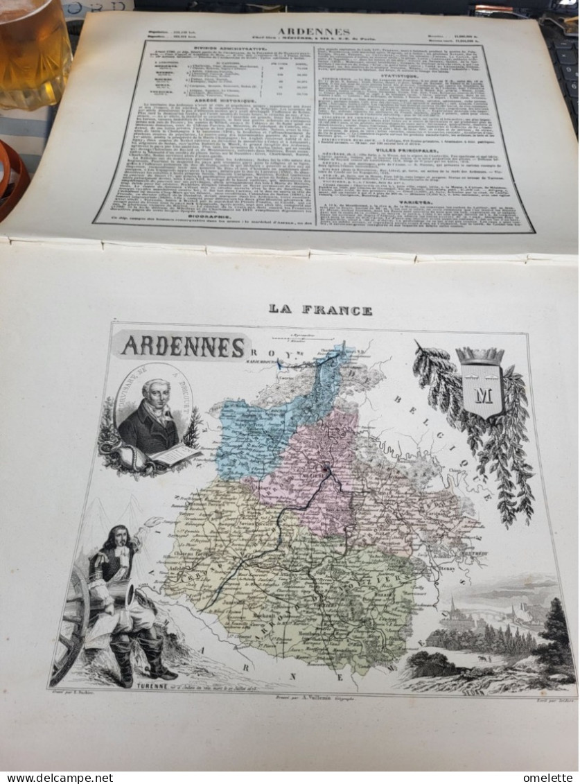 ARDENNES/ /DIVISION ADMINISTRATIVE/ABREGE HISTORIQUE/BIOGRAPHIE/STATISTIQUE/VILLES PRINCIPALES//VARIETES - Geographical Maps