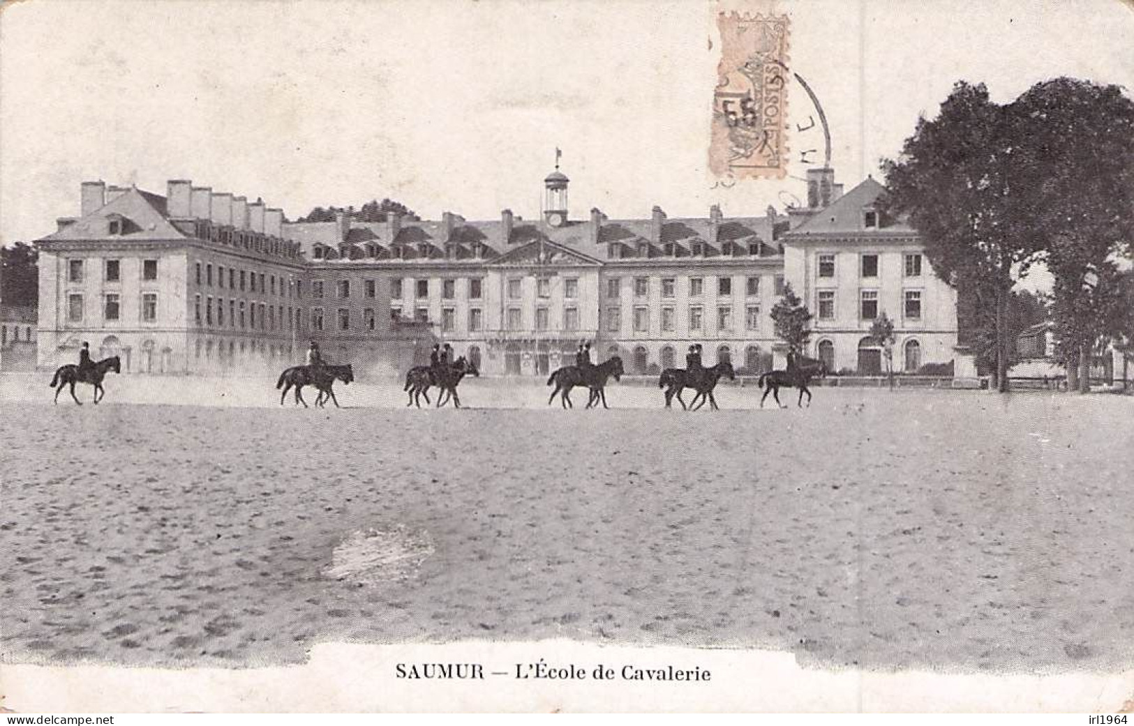 SAUMUR L'ECOLE DE LA CAVALERIE CARTE PUBLICITAIRE VINS DE TOURAINE Vve HENRY - Saumur