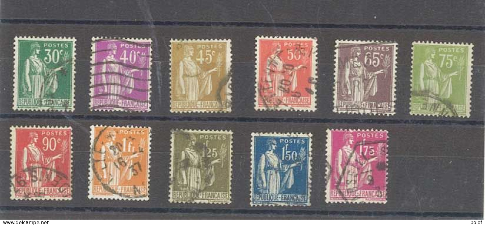 Yvert 280 à 289  - Série De 11 Timbres Type Paix Oblitérés - 1932-39 Vrede