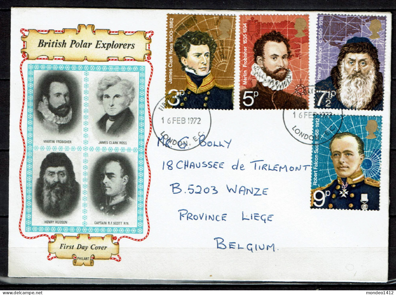 Great Britain 1972 FDC British Polar Explorers - Andere & Zonder Classificatie