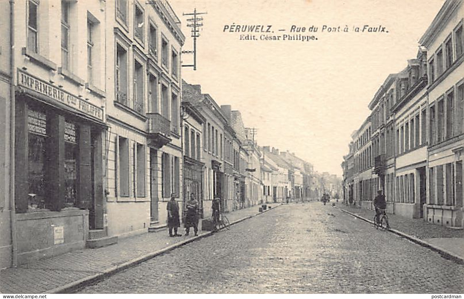 Belgique - PÉRUWELZ (Hainaut) Rue Du Pont-à-laFaulx, Imprimerie César Philippe, éditeur De La Carte Postale - Péruwelz