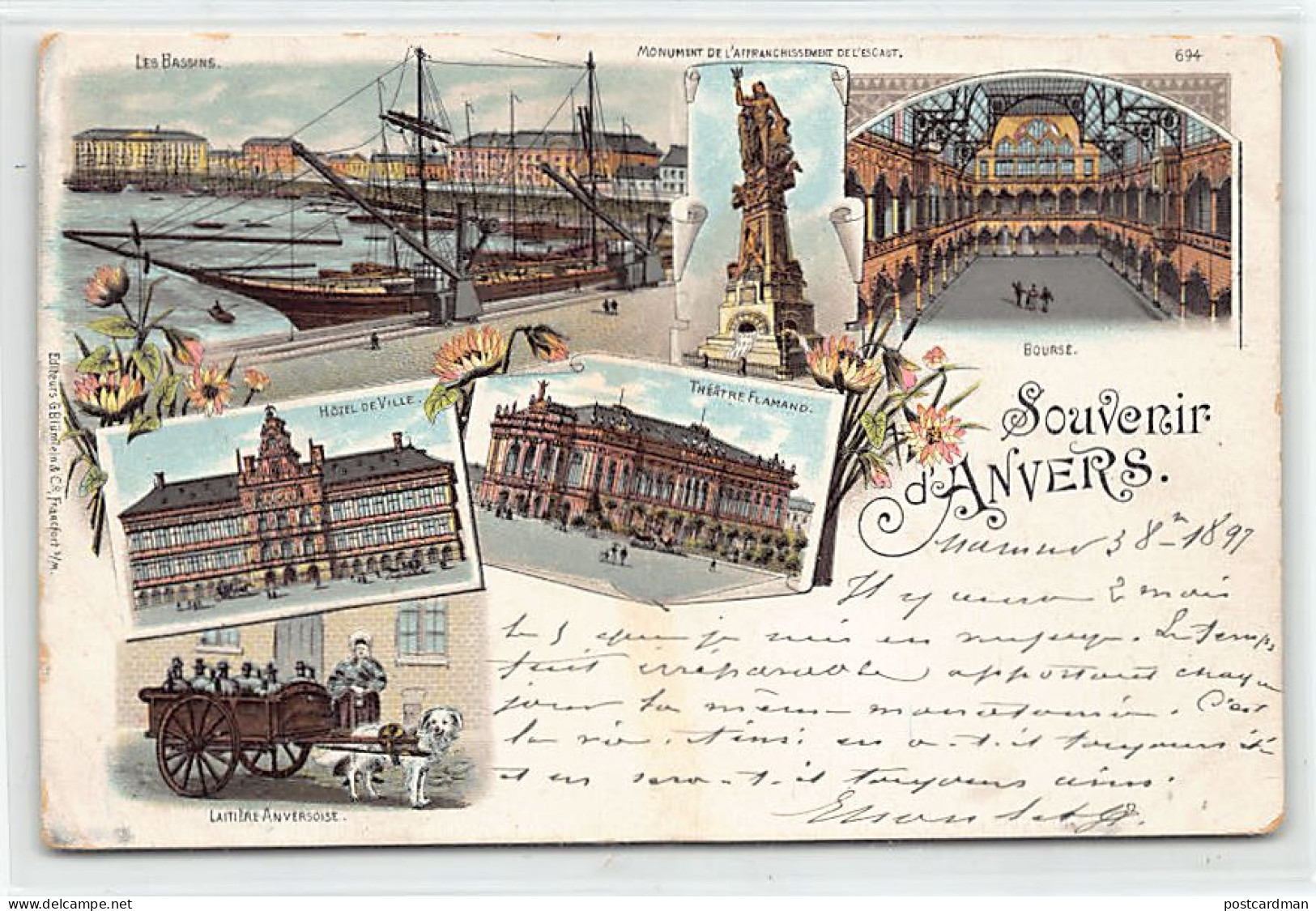 België - ANTWERPEN - Jaar 1897 - LITHO - Uitg. G. Blümelein - Antwerpen