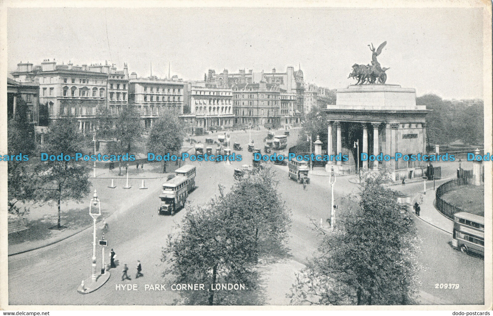 R004100 Hyde Park Corner. London. Valentine. Silveresque. No 209379 - Autres & Non Classés