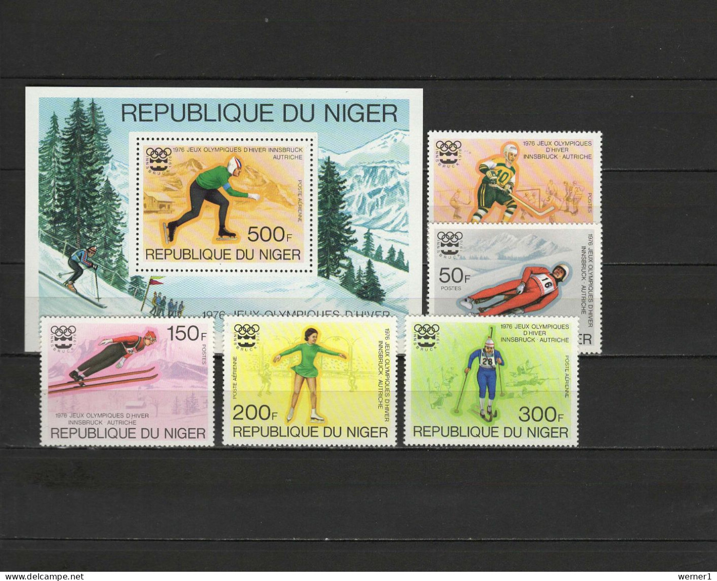 Niger 1976 Olympic Games Innsbruck Set Of 5 + S/s MNH - Winter 1976: Innsbruck