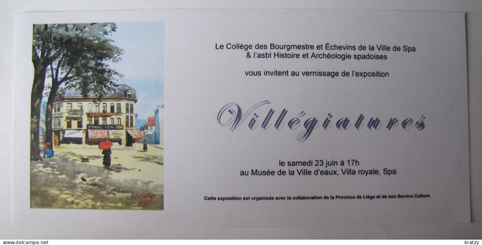 BELGIQUE - LIEGE - SPA - Invitation - A.S.B.L. Histoire Et Archéologie Spadoises - Programmes