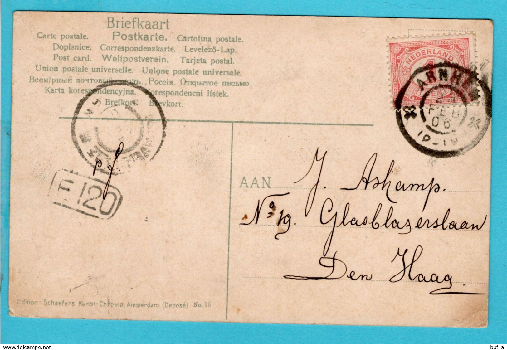 NEDERLAND Prentbriefkaart Janspoort 1906 Arnhem Naar Den Haag - Arnhem