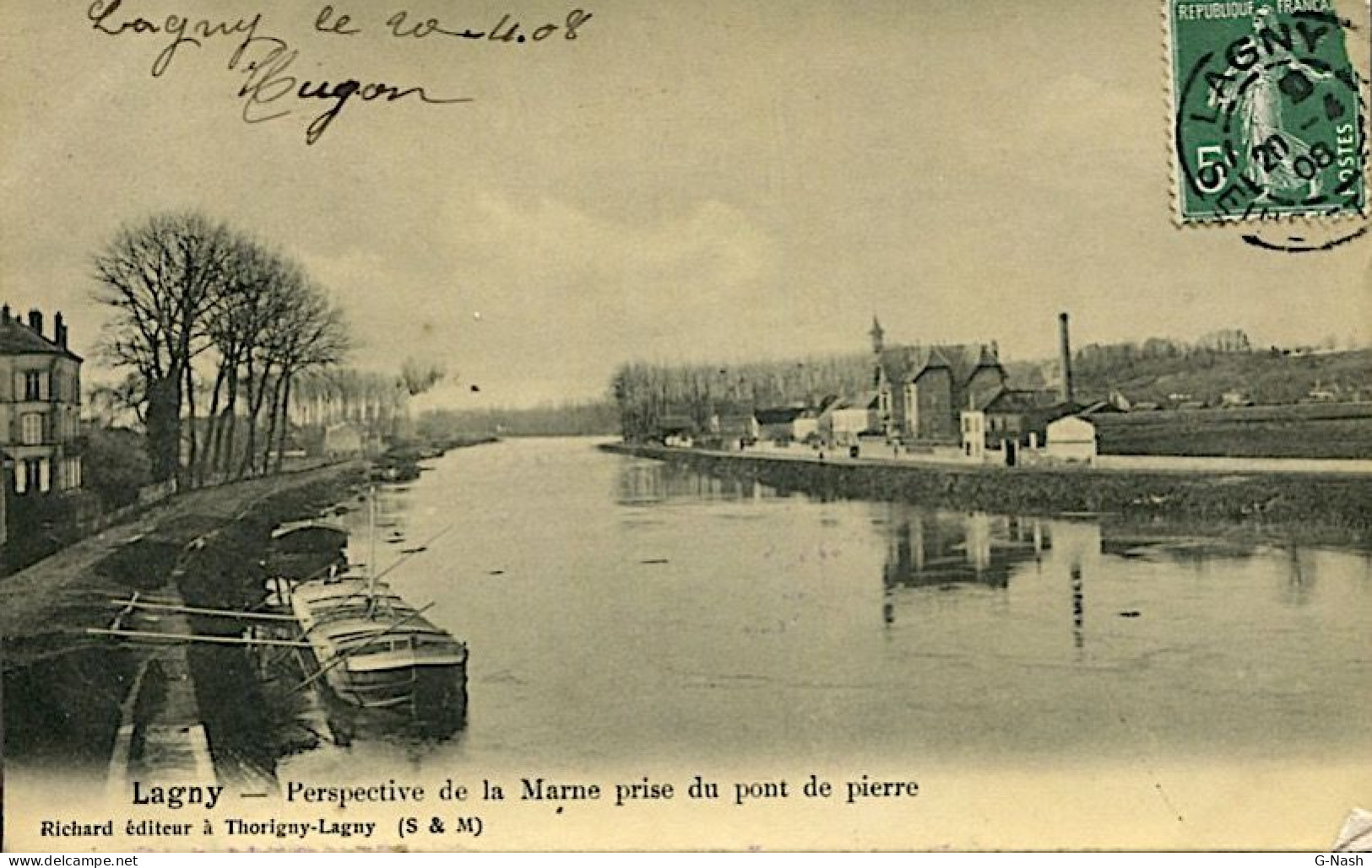 CPA 77 - Lagny - Perspective De La Marne Prise Du Pont De Pierre - Lagny Sur Marne