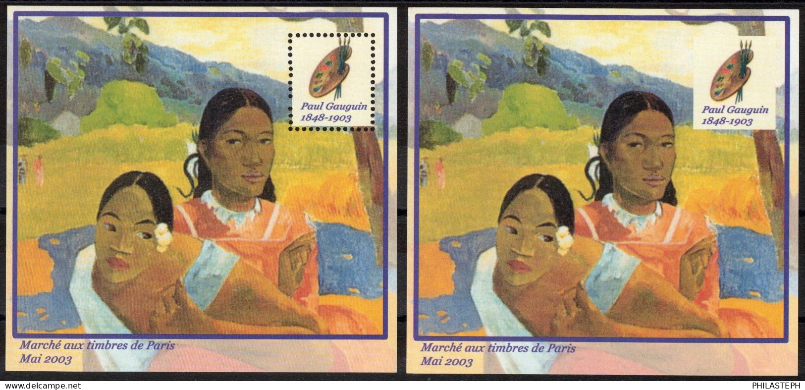 2003 BLOC CARRE MARIGNY N° 15 ** - Paire D/ND - Centenaire De La Mort De Paul Gauguin - Art Tableaux - Carré Marigny