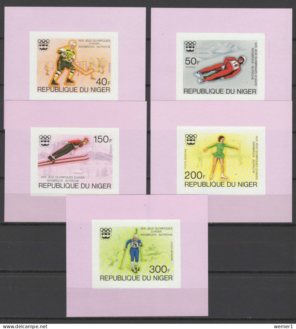 Niger 1976 Olympic Games Innsbruck Set Of 5 S/s Imperf. MNH -scarce- - Winter 1976: Innsbruck