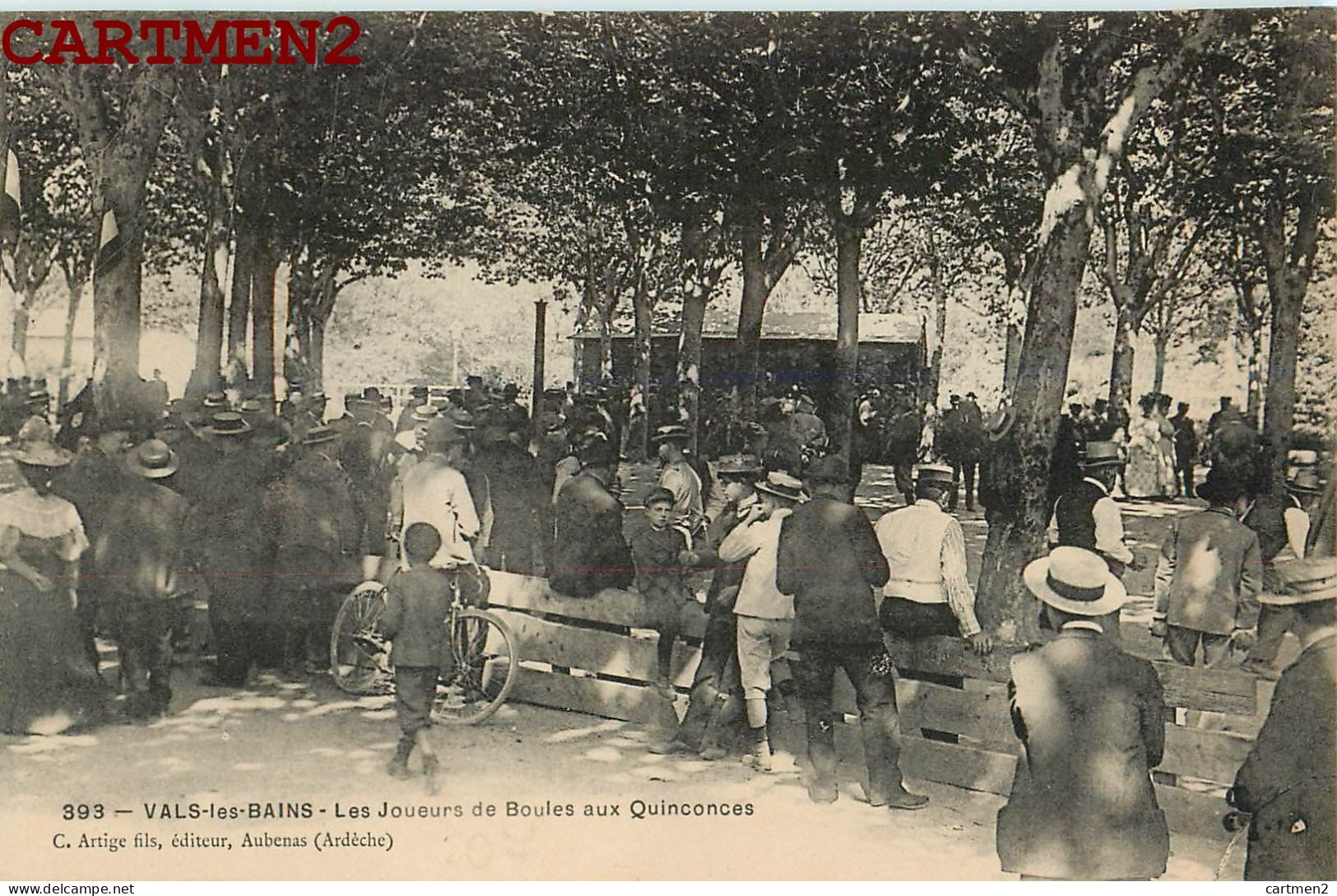 VALS-LES-BAINS LES JOUEURS DE BOULES AUX QUINCONCES PETANQUE 07 ARDECHE - Vals Les Bains