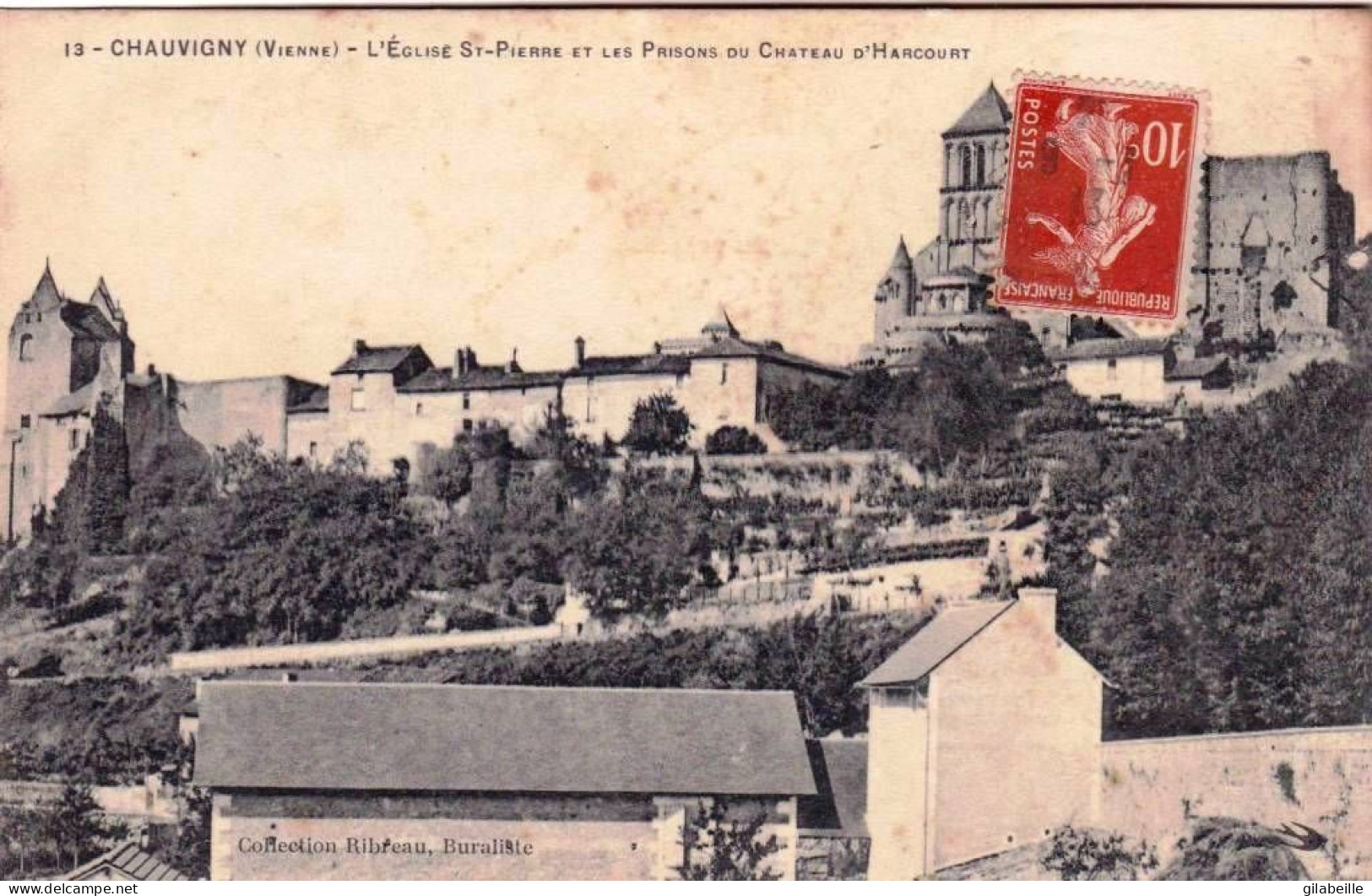 86 - Vienne - CHAVIGNY - L Eglise Saint Pierre Et Les Prisons Du Chateau D Harcourt - Chauvigny