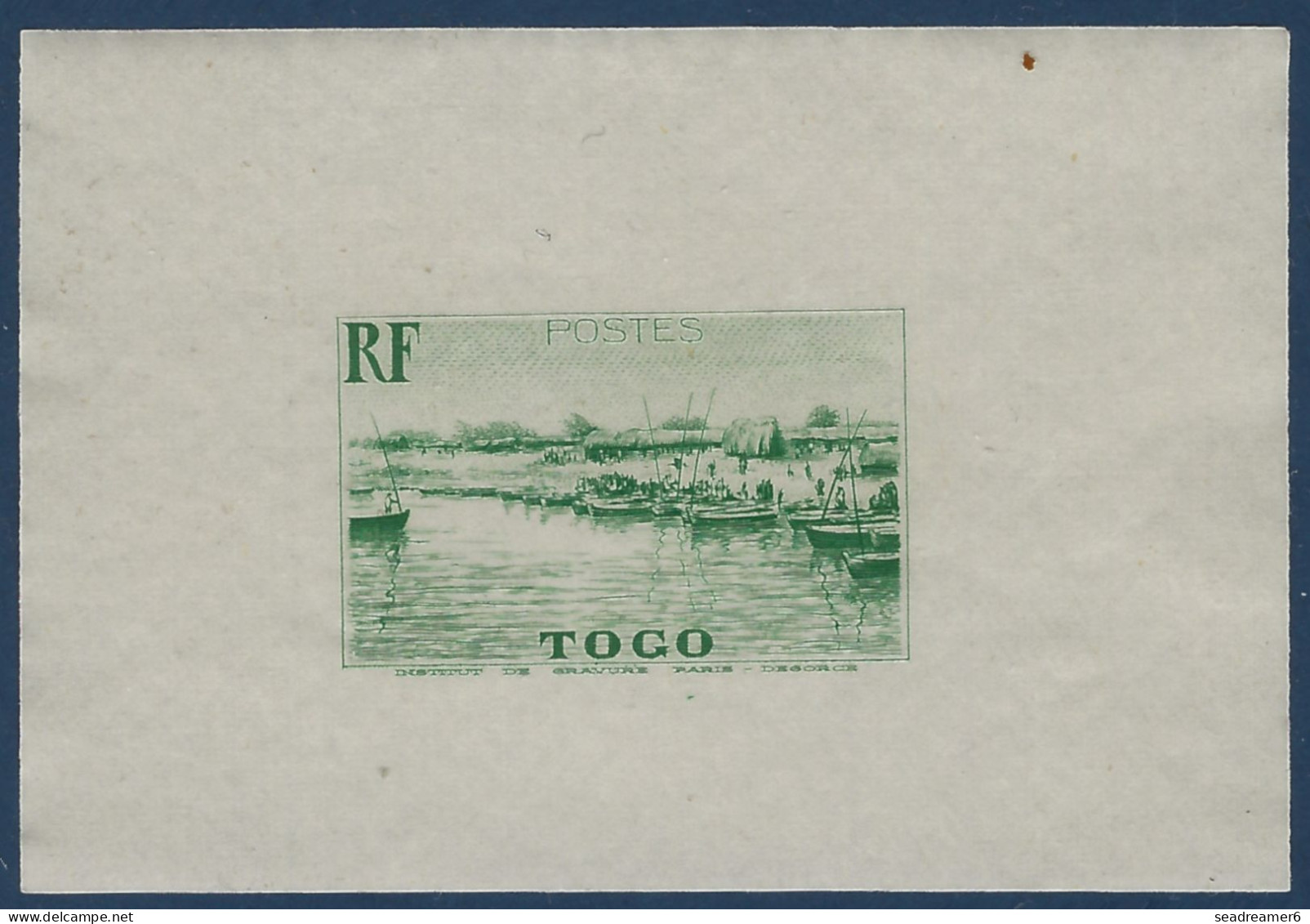 TOGO Type I BAIE DU MONO 1941 Epreuve De Couleur Verte & Sans Valeur RARE - Other & Unclassified