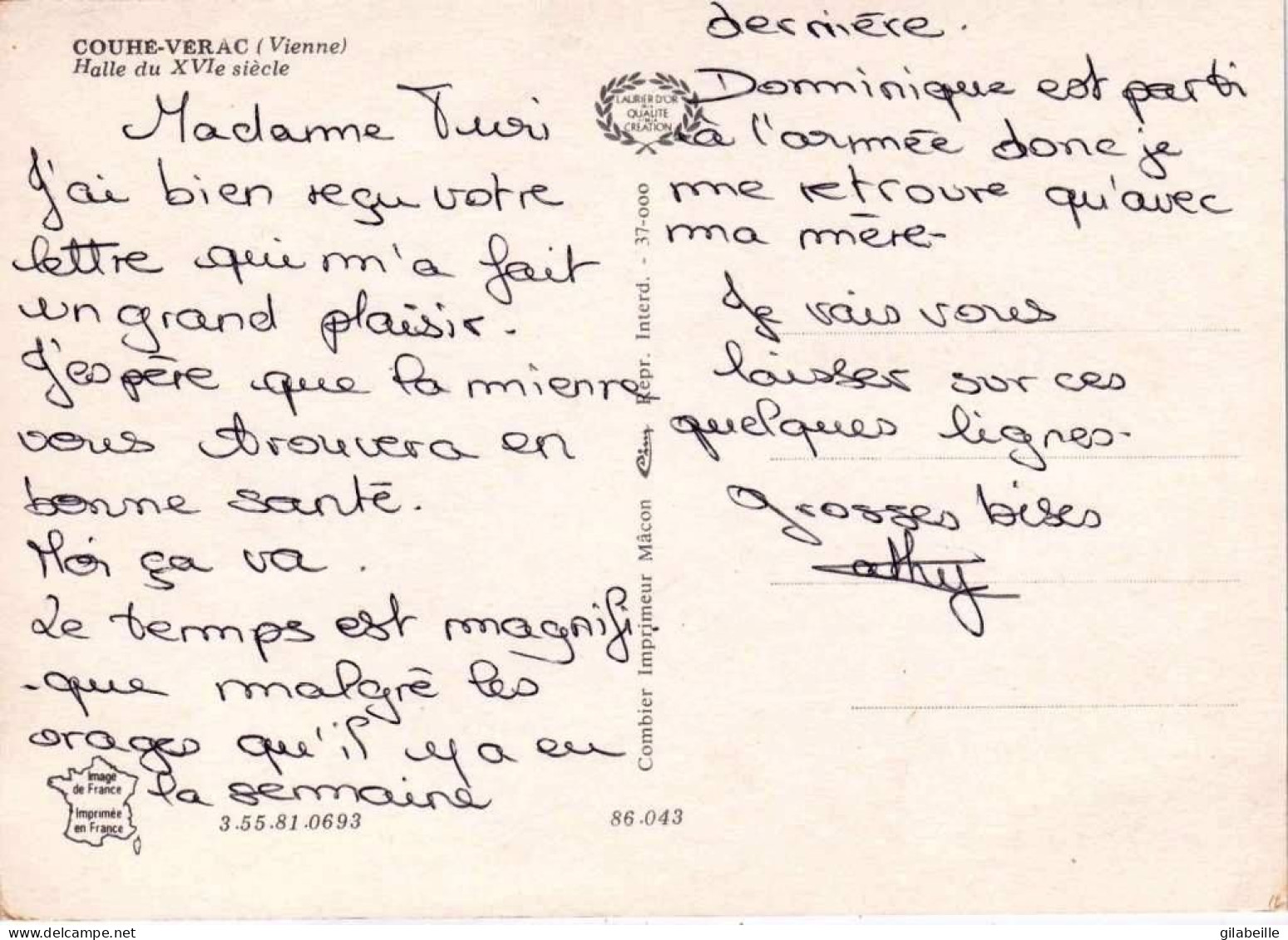 86 - Vienne -  COUHE VERAC - Les Halles - Couhe