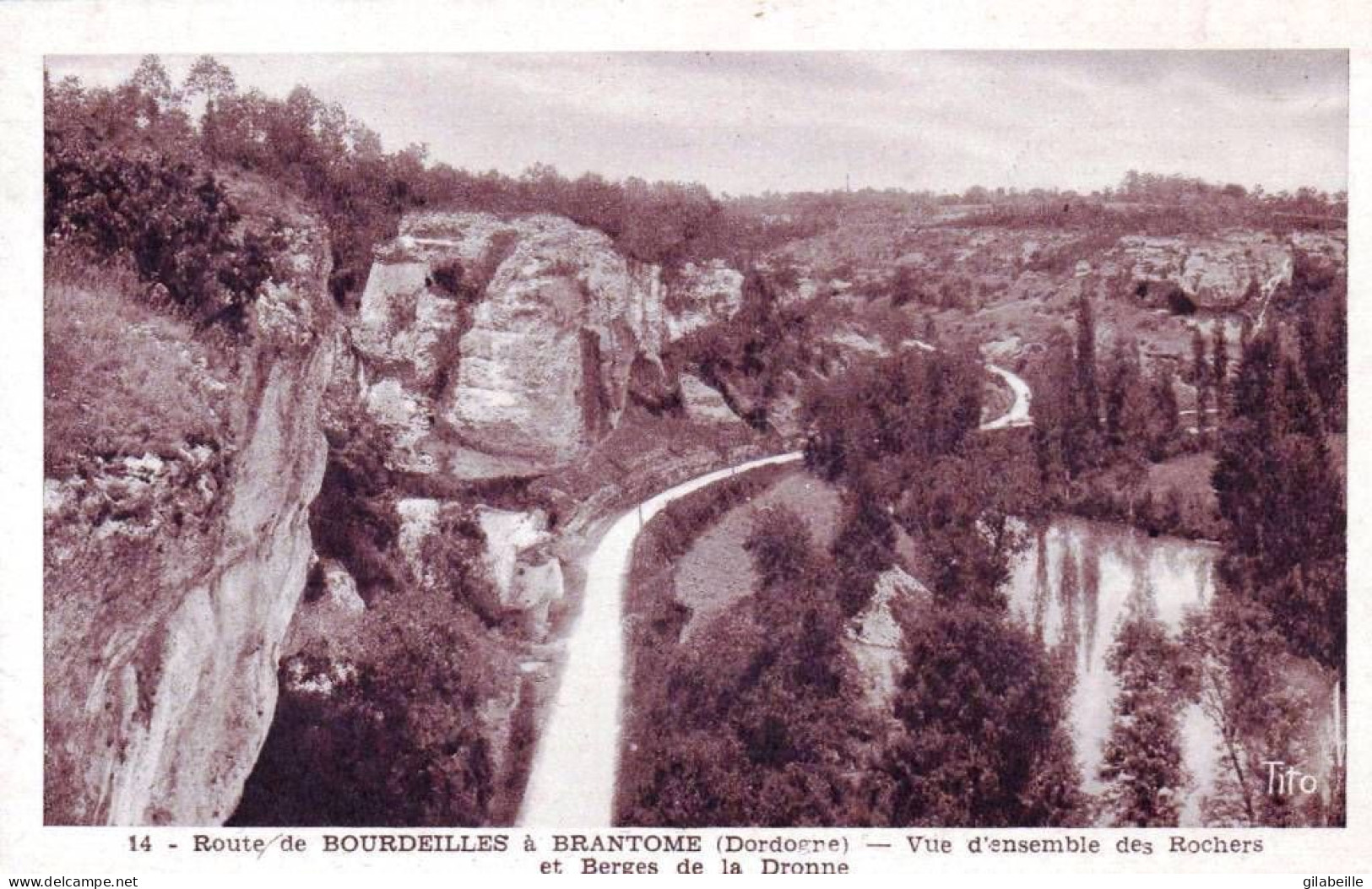24 - Dordogne -  BRANTOME -  Route De Bourdeille - Vue D Ensemble Des Rochers Et Berges De La Dronne - Brantome